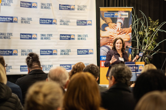 Secretary Tanner at a ribbon cutting event